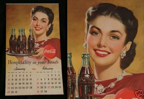 1950 coca cola calendar beautiful and super graphics 32734147