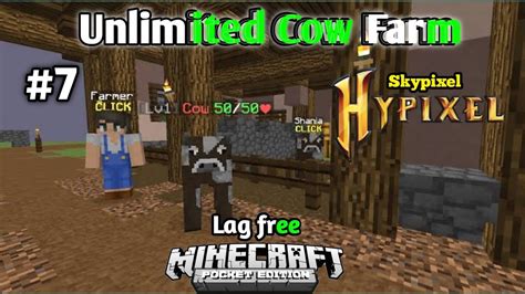 Hypixel Skyblock For Minecraft Pe Mcpe Unlimited Cow Farm And Minion