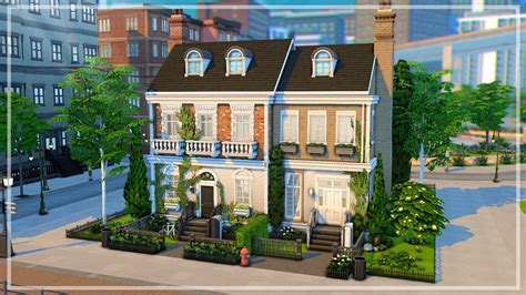 London Townhouses The Sims 4 Speedbuild No Cc Youtube