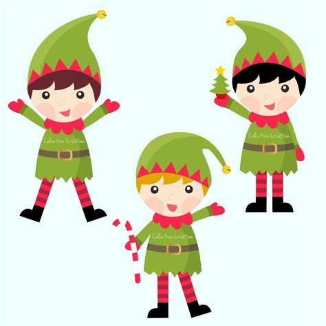 Christmas Elves Digital Clipart Personal And Commercial Use Etsy