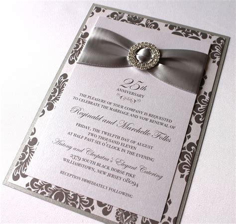 Starting with the design of the invitation to announce your marital milestone, choose a card style that. Embellished Paperie: 25th Anniversary Invitations, Silver ...