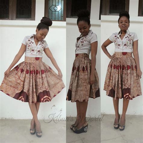 Kibua Designs High Waist Kitenge Skirt