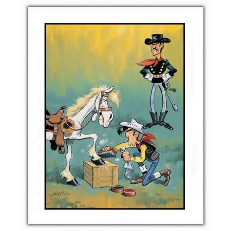 Poster Offset Lucky Luke Waxing The Hooves Of Jolly Jumper 28x355cm