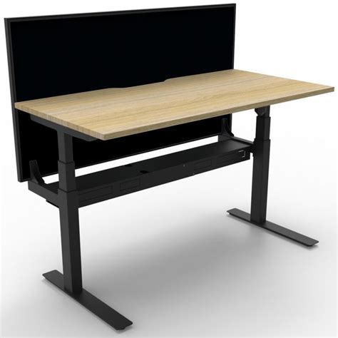 The rod can be placed on both sides of the table which allows you to easily adjust the height easily. Electric Height Adjustable Standing Desk with Screen Oak ...