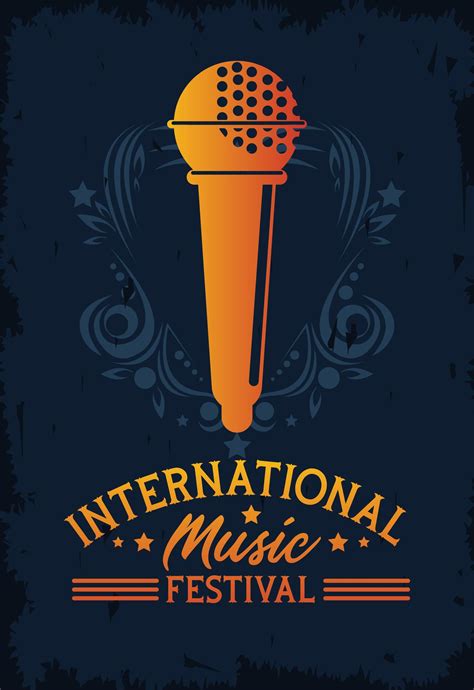 International Music Festival Poster With Microphone In