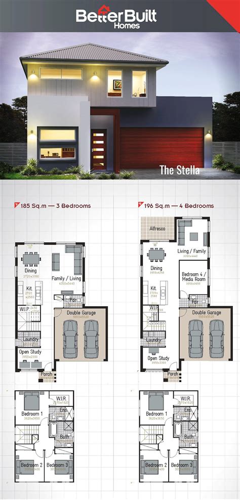 Double Storey House Design Double Story 4 Bedroom House Plan Modern