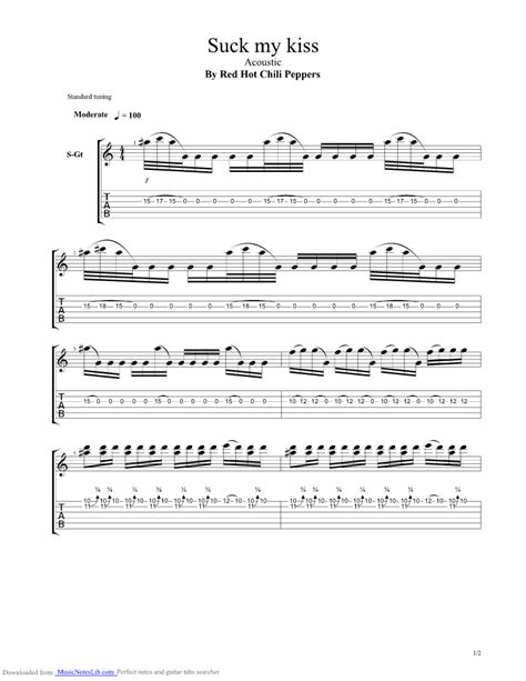 suck my kiss guitar pro tab by red hot chili peppers