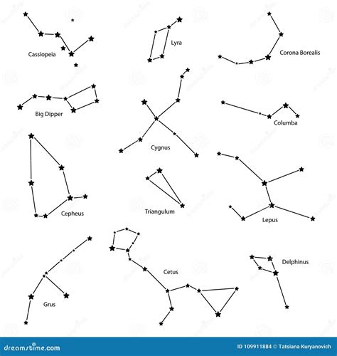 Icons Of Constellations Vector Illustration Stock Vector
