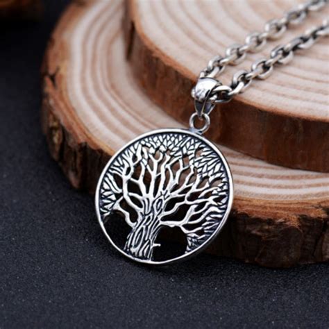 Men S Sterling Silver Tree Of Life Pendant Necklace Jewelry Com
