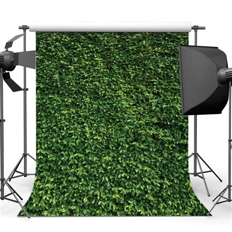 Sjoloon 8x8ft Green Leaves Backdrop Grass Backdrop Natural Green Lawn