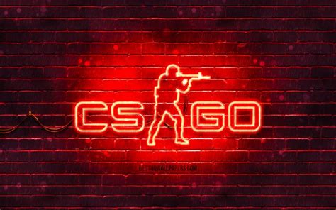 Download Wallpapers Cs Go Red Logo 4k Red Brickwall Counter Strike