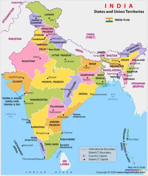States And Capitals Of India 2021 28 States And 8 Union Territories In
