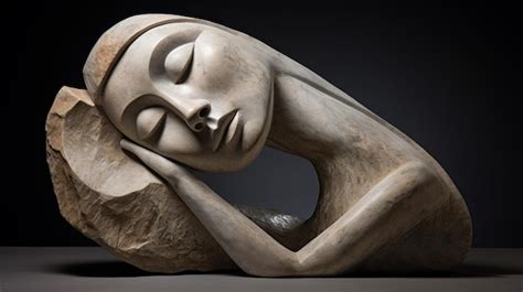 Premium Photo Elegant Stone Sculpture Of A Sleeping Woman By Bess Hamiti