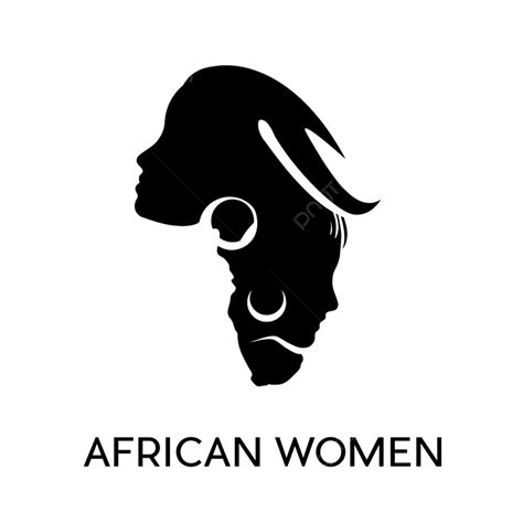 2人のアフリカの女性の頭のプロファイルを持つ概念的なアフリカイラスト画像とpngフリー素材透過の無料ダウンロード Pngtree