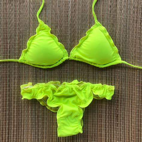 Biquíni Ripple Liso Verde Limão Dondoca Moda Feminina