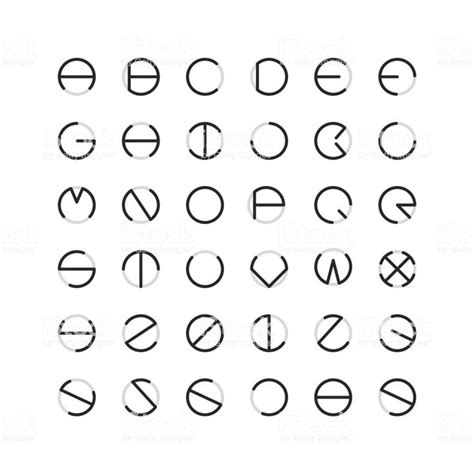 Circle Font Typography Series Vector Eps File Typography Alphabet