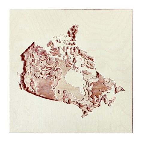 Wall Map Of Canada Carved Topographical By Jamieframedesign Wooden Map