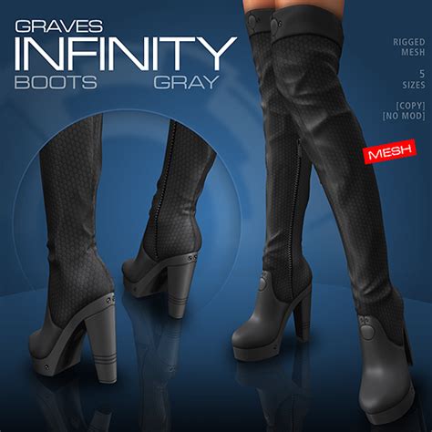 Second Life Marketplace Graves Infinity Boots Gray
