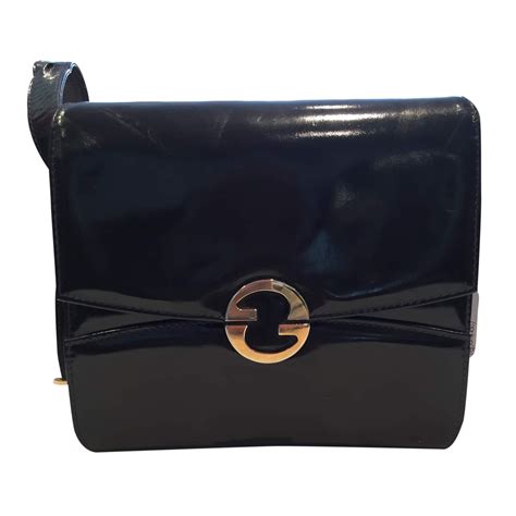 Gucci Vintage 1970s Black Patent Leather Bag The Chic