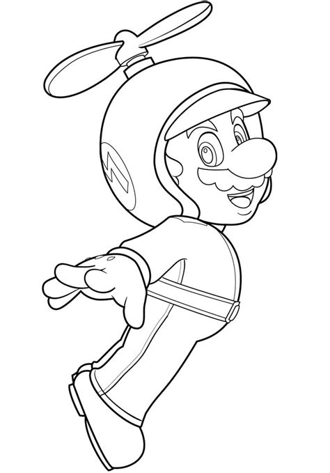 Propeller Mario Is A Power Up In New Super Mario Bros Coloring Pages