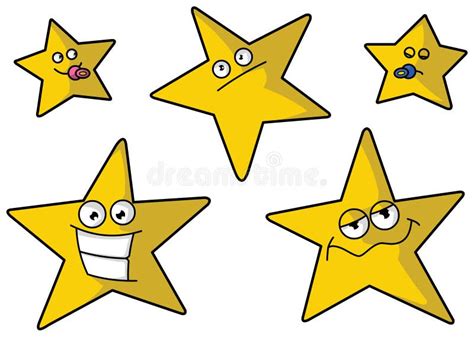 Five Funny Stars Stock Vector Illustration Of Bright 17794101