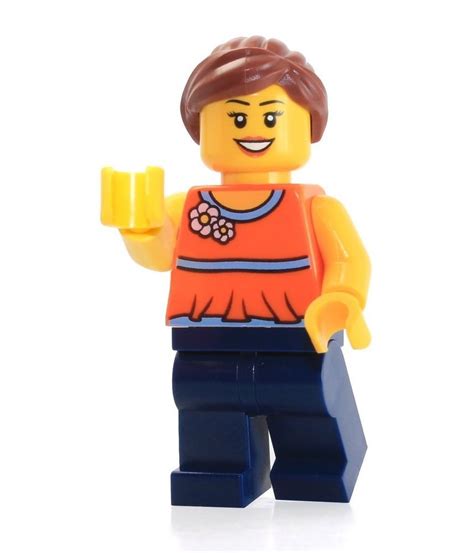 This personalized christmas ornament measures 3″ x 2.25″. LEGO Family House Female Minifigure, Orange Top, Blue ...