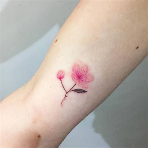 Illustrative Cherry Blossom Tattoo On The Right Little Tattoos For