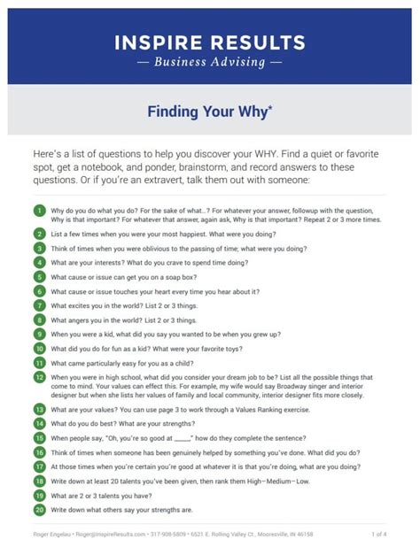 7 Best Find Your Why Worksheets On The Internet