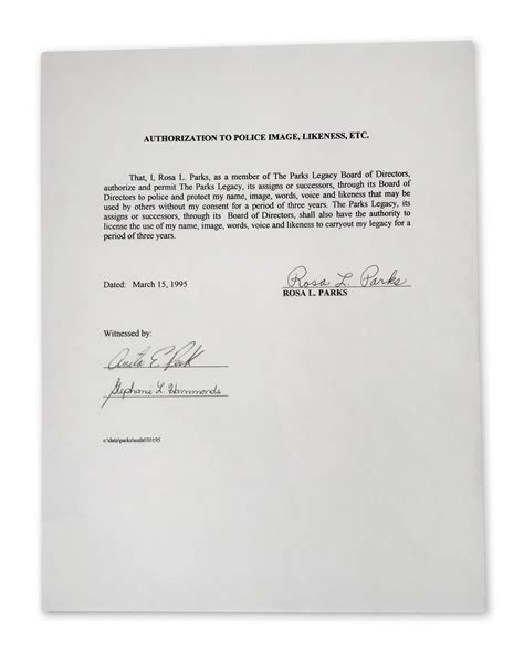 Sold Price Legal Document Signed By Rosa Parks July 4 0118 100 Pm Edt