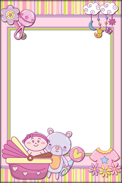 Baby Girl Png Frame Diy Photo Book Baby Girl Border Baby Girl Cards