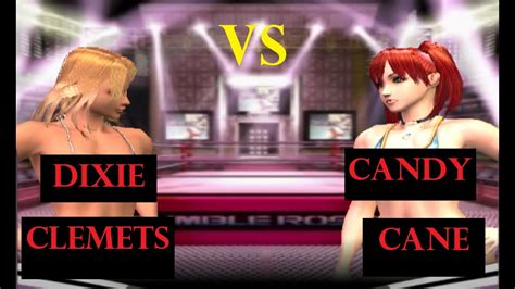 rumble roses ps2 dixie clemets vs candy cane mad mud match youtube
