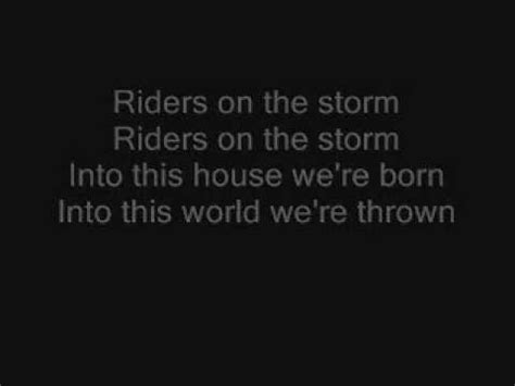 verse 1 there's a killer on the road his brain is squirmin' like a toad take a long holiday let your children play if you give this man a ride, sweet family will die killer on the road. Riders on the storm the doors lyrics - YouTube