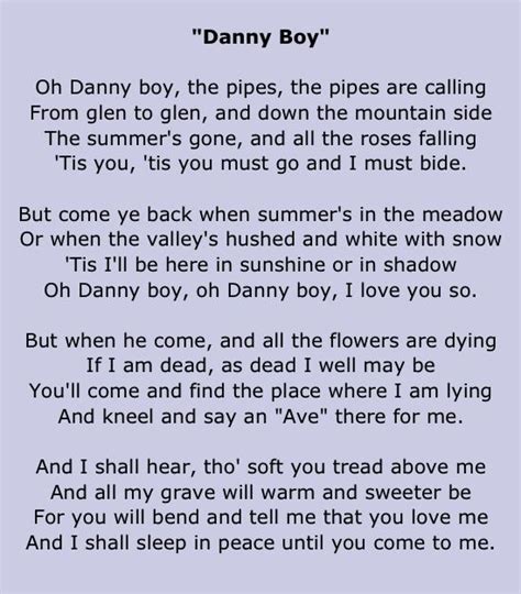 Danny Boy By Frederick Weatherly I Never Knew How Painfully Beautiful