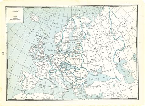 1935 Atlas Of The World Vintage Map Pages Europe Map On One Side And