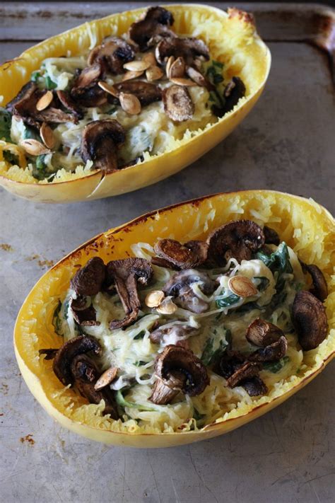 Spaghetti Squash With Mushrooms And Spinach Livebest Recipe