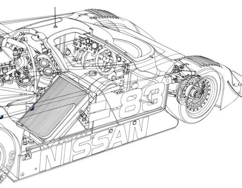 Nissan Gtp Detail Front Technical Drawing Technical Illustration