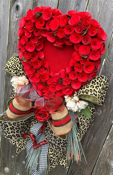 valentine s day wreath valentine s cheetah wreath valentine s heart wreath heart wreath love