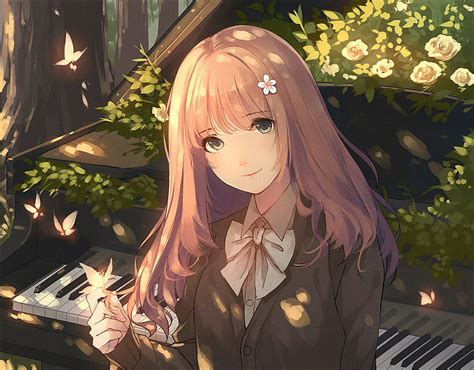 Piano Original Anime Girl Beautiful Hd Wallpaper Pxfuel