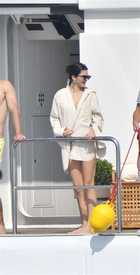 Kourtney Kardashian And Kendall Jenner In Bikinis On A Yacht In Antibes