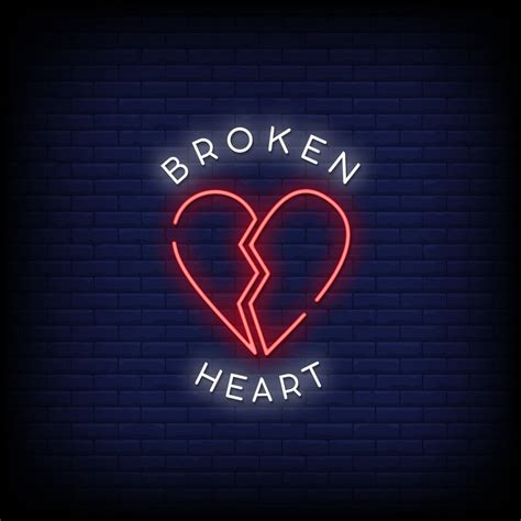 Broken Heart Neon Signs Style Text Vector 2267559 Vector Art At Vecteezy