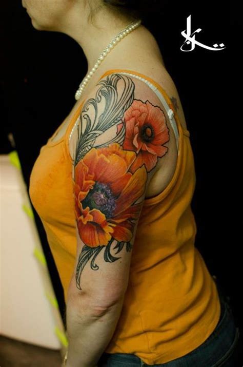 Love This Art Nouveau Style And Colours Flowers Nouveau Tattoo