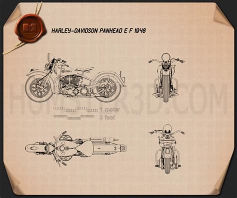 Harley Panhead Frame Blueprint
