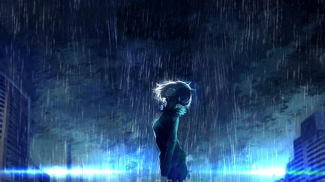 Free Download Download 2560x1440 Anime Girl Scenic Raining