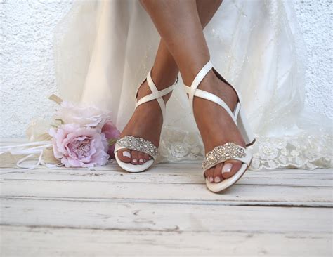 Bridal Shoes Wedding Strappy Sandals Bridal Sandals For Etsy Uk