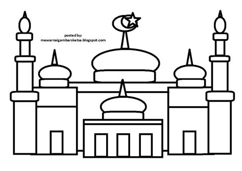 Ayah bunda, kegiatan mewarnai gambar bersama anak merupakan aktifitas yang menyenangkan, ya. mewarnai gambar sketsa masjid 7 | PUCC