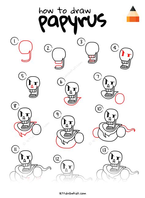 Learn How To Draw Papyrus From Undertale Undertale Step By Step Hot Sex Picture