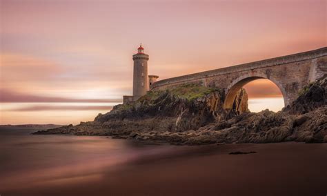 4k Plouzane Brittany France Lighthouses Bridges Hd Wallpaper
