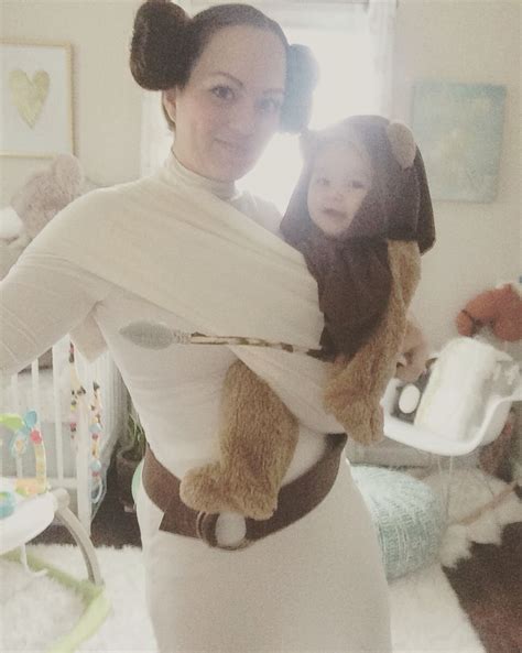 Princess Leia And Her Ewok Costume Mother Daughter Halloween Costumes