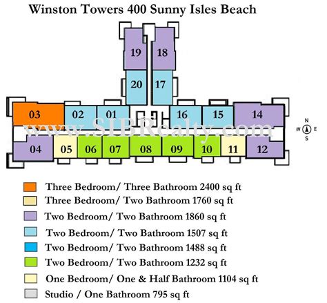 Condo Winston Towers Sunny Isles Beach Floor Plan Sit