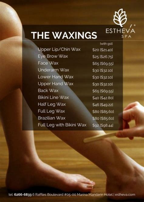 While At ESTHEVA Spa In Singapore You Can Also Get Your Waxing Done By